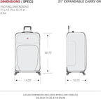 SWISSGEAR Sion Softside Expandable Spinner Luggage Durable Lightweight Travel Suitcase, Merlot, 2-Piece Set (21/29)