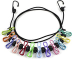 Travel Clothesline, Retractable Clothesline Camping Washing Line with 12 Clothes Clips for Indoor Laundry Drying line,Outdoor Camping Accessories(1.8M)