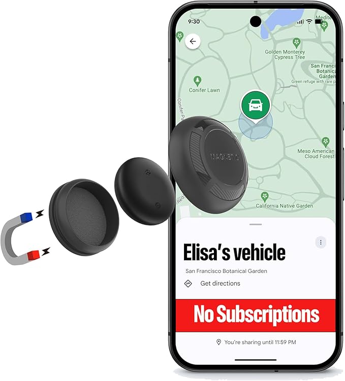 Magnetic Hidden GPS Tracker for Vehicles – 365 Days Battery Life, No Subscription, Car Tracker Device Hidden (Android Tracker)