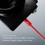 Beats 240W USB-C to USB-C Braided Cable, Fast Charging, Durable/Tangle Free, Compatible with Apple and Android Devices (3 m/10 ft) – Rapid Red