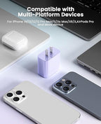 FEEL2NICE iPhone Charger Fast Charging 2 Pack Type C Wall Charger Block with 2 Pack [6FT&10FT] Long USB C to Lightning Cable for iPhone 14/13/12/12 Pro Max/11/Xs Max/XR/X,AirPods Pro,Purple