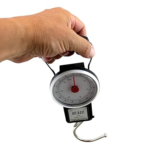 Manual Luggage Baggage Scale with Tape Measure with Dial Analog Display Travel Size Portable Take Along