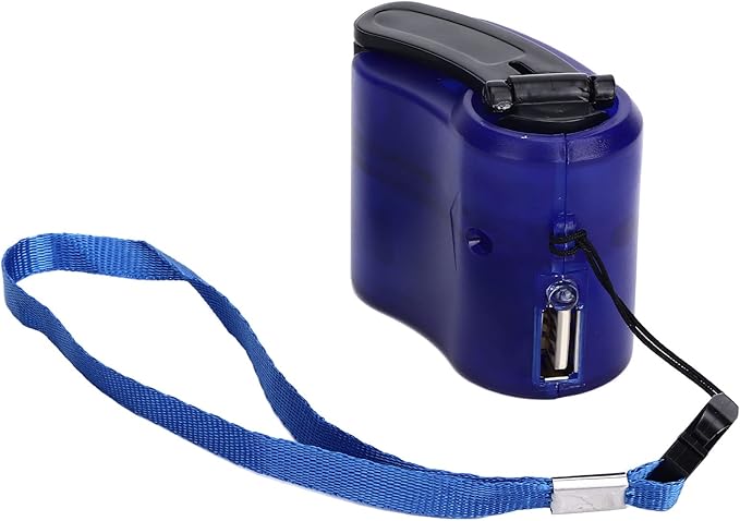 Hand Crank USB Phone Charger for Outdoor Activities - Portable Emergency Manual Charger (Blue)