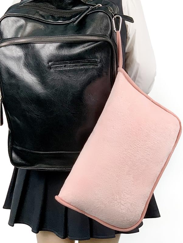 ShezPretty Premium 2in1 Soft Travel Blanket Pillow with Airline Hand Luggage Sleeve and Backpack Clip Airplane (Light Pink)
