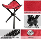 Folding Camping Stool with Carry Strap - Portable Tripod Lightweight 3-Leg Collapsible Chair for Outdoor Hiking, Fishing, Picnic & Travel(Red)