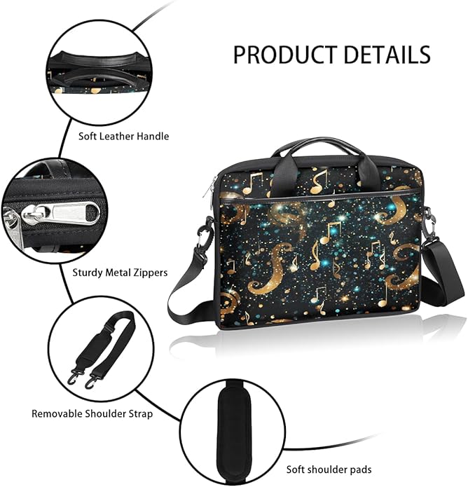 Laptop Shoulder Bag for Women Men, Waterproof Computer Case Messenger Bag Briefcase for Business Office Travel