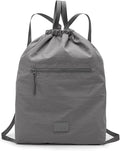 Lee Drawstring Backpack Bag Lightweight Small Gym Swim Beach Bag Water Resistant Sports Sackpack for Men Women, LEE48-002DGY