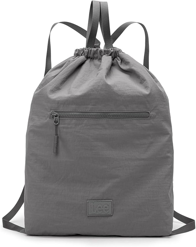 Lee Drawstring Backpack Bag Lightweight Small Gym Swim Beach Bag Water Resistant Sports Sackpack for Men Women, LEE48-002DGY