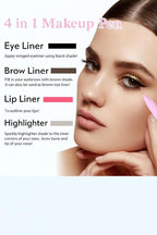 kspot 4-in-1 Makeup Pen – Travel Makeup Essential for Women On The Go, Eyeliner Lip Liner Brow & Highlighter in One, Compact Touch-Up Vegan Beauty Tool