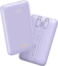 Portable Charger 10000mAh, Cell Phone Portable Power Banks with 22.5W PD Fast Charging, Compact Phone Charger Built in Cable, Compatible with Apple, Samsung, Google, Motorola and More
