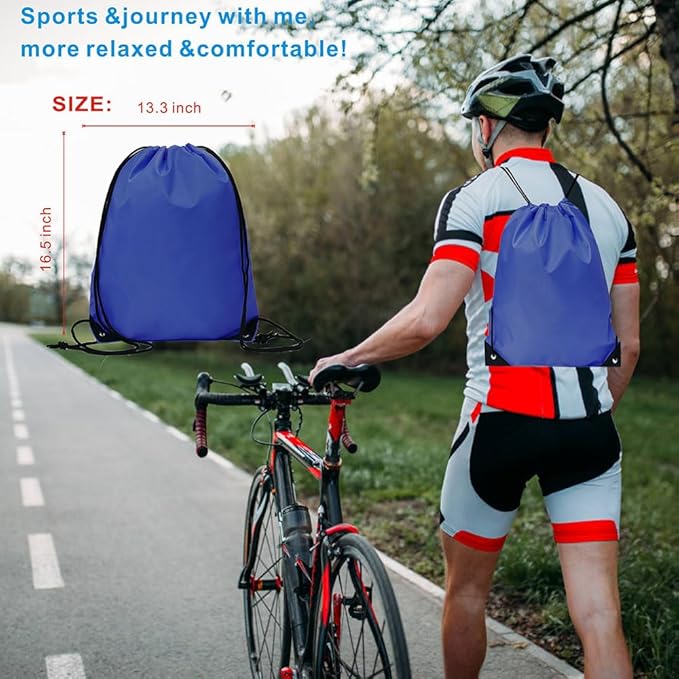 Drawstring Backpack Bulk 20 Pcs Draw String Backpack Bags DIY Gym Sports Traveling Yoga Cinch Bag Sackpack Drawstring (Royal Blue bluenoya)