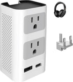 Mapambo Upgraded 2000W 220V to 110V Voltage Converters US to Europe Power Converter for Europe Combo with 1 USB A and 1 USB C International Travel Adapter for Hair Dryer