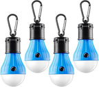 FLY2SKY Tent Lamp Portable LED Tent Lights Blue 4 Packs Hook Hurricane Emergency Lights LED Camping Lights Bulb Camping Tent Lanterns Camping Equipment for Camping Hiking Backpacking Fishing Outage