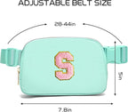 Gitus Belt Bag Fanny Pack Crossbody Bags with Initial Letter Patch Cute Stuff Birthday Gifts for Teenager Girls Trendy Preppy Stuff for Teen Girls Cool Stuff for Teens (Mint Green-S)