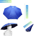 3 Pack Umbrella Hat, Sports Head Umbrella Hats for Adult Women, 26" Diameter Folding Waterproof Rainbow Fishing Headwear for Outdoor Party Beach Hiking