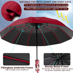 YINBAOGE Compact Travel Umbrella, Automatic Folding Windproof 12 Ribs, 42 Inch Canopy with UV Protection, Durable Lightweight Portable Parasol for Rain & Sun, Fits Car, Backpack, Men & Women