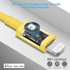 iPhone 14 13 12 Fast Charger 20W PD USB C Wall Charger with 6FT Fast Charging Cable for iPhone 14/14 Pro/14 Pro Max/14 Plus/13/12/11/Pro/Pro Max/Mini/Xs Max/X, iPad - Yellow