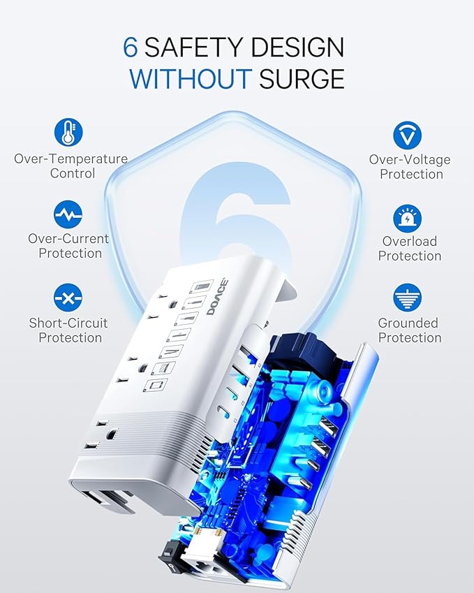 DOACE 350W Voltage Converter US to Europe - 220V to 110V Converter for European Travel, Power Adapter Combo with PD Chargers for Hair Straightener Shaver Toothbrush CPAP Laptop Camera Phone