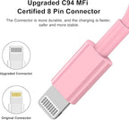 10ft iPhone Charger, [Apple Certified] Long Apple Charging Cord,10 Feet Original Lightning to USB Cable,10 Foot iPhone Charging Cable for iPhone 14 Pro Max/14/13 Pro/12 Mini/11/XS/XR/8/7/6S/5/SE,iPad