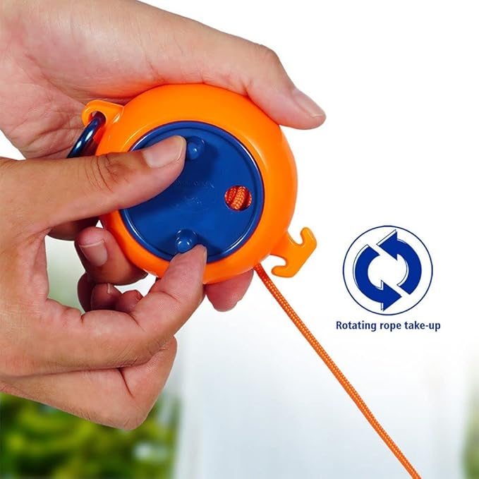 26ft Retractable Clothesline Portable Camping Travel Clothes Line Elastic Adjustable Clothesline for Outdoor/Indoor, Camping, Backyard, Hotel