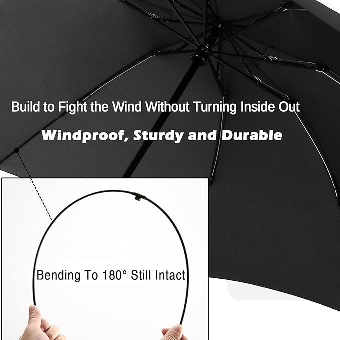 LANBRELLA Umbrella Windproof Compact Travel Umbrella Auto Open Close for Rain