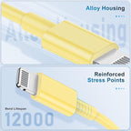 3 Pack Apple MFi Certified Charger Cable 3ft, Lightning to USB Cable Cord 3 Foot, 2.4A Fast Charging,Apple Phone Long Chargers for iPhone 13/12/11/11Pro/11Max/ X/XS/XR/XS Max/8/7/6 Yellow