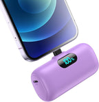 Small Portable Charger for iPhone 5000mAh, PD Fast Charging Power Bank,Mini Battery Pack Portable Phone Charger Travel Essentials for iPhone 14/14 Pro Max/13/13 Pro/12 Pro/11/XS/XR/X/8/7/6/SE-Purple
