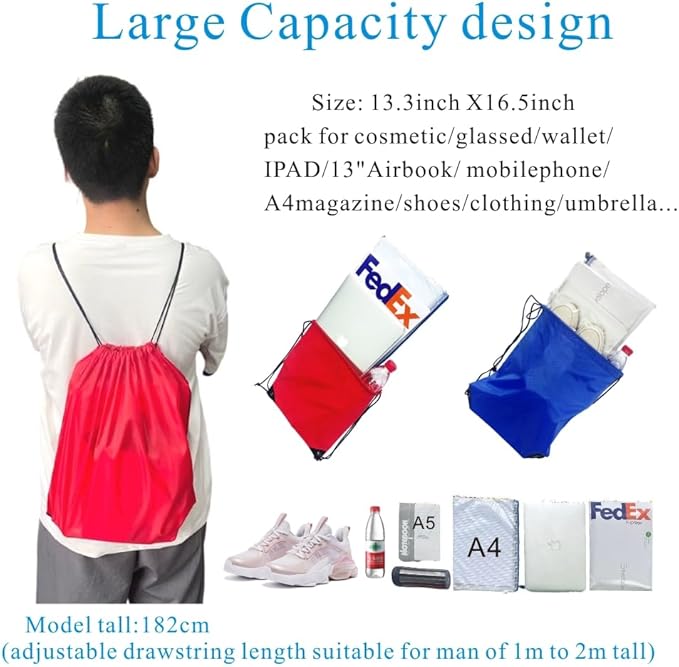 Drawstring Backpack Bulk 20 Pcs Draw String Backpack Bags DIY Gym Sports Traveling Yoga Cinch Bag Sackpack Drawstring (Sky Blue light blue)