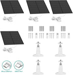 4 Pack Solar Panels for Outdoor Camera Micro USB & USB-C Solar Panel Charger, 5V 6W 4W 3W Solar Panel for Security Camera Fit for Wyze Cam V1 V2 Outdoor,Arlo Essential,Simplisafe,Eufy Cameras