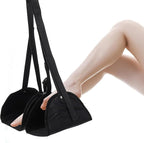 Amosfun Portable Footrest Hanging Foot Hammock Office Feet Pad Travel Leg Support Footrest for Airplane and Office Use, Black
