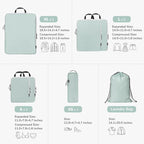 CherryNow Compression Packing Cubes, 7 Set Packing Cubes for Travel, Travel Essentials for Suitcase, Luggage Organizer Bags for Travel with Shoe Bag, Grey Blue