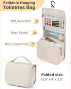Gonex 10 Set Compression Packing Cubes, Expandable Storage Travel Bags for Suitcase, Luggage Organizers with Hanging Toiletry Bag Laundry Bag Shoe Bag Accessories Bag (Cream)