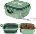 Collapsible Dog Bowls, Travel Water Bowl for Dogs, 2-in-1 Portable Food and Water Feeder - Travel Dog Bowls with Lid for Walking, Traveling, Camping and Hiking