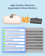 Kuulaa Portable Charger USB C Power Bank Small Portable Phone Charger Android Compact Plug in Battery Pack Portable Compatible with iPhone 17/16/15, Samsung Galaxy, Moto, LG, Pixel, Pink