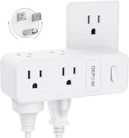 DEPOW Outlet Extender with 360° Rotating Plug, 6 AC Outlet Splitter (1875W/15A), Multi Plug Wall Outlet with Power Switch, White Outlet Adapter for Home Office Cruise Ship Travel Essential