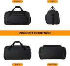 Uarition Gym Bag for Men - 55L Black Durable Large Duffle Bag for Travel, Workout, Fitness & Sport
