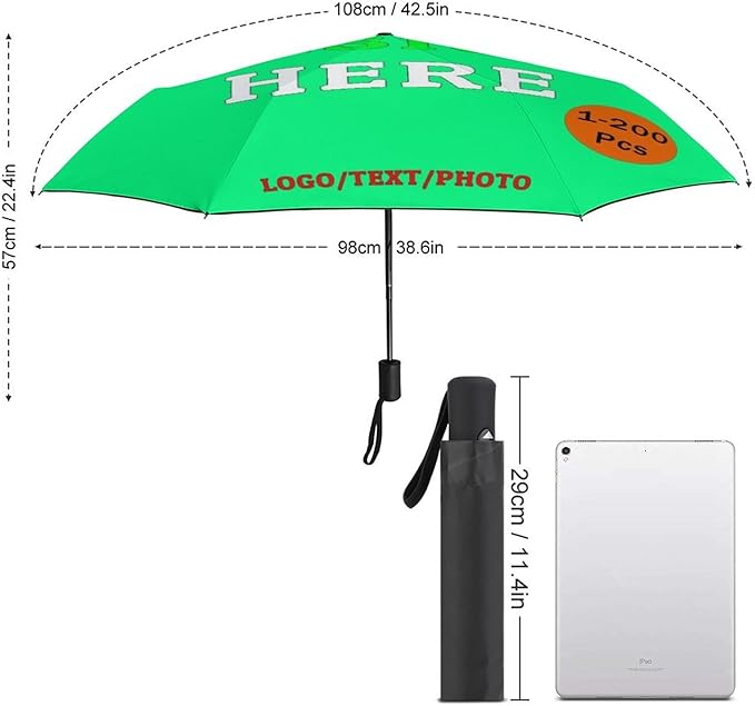 Custom Umbrellas Personalized Umbrella with Pictures Logo Text Customize Foldable Umbrella Compact Travel Umbrella Gifts for Men Women