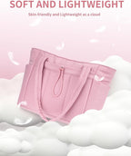 Wandering Nature Puffer Tote Bag with Cup Holder & Laptop Compartment & Trolley Sleeve for Travel, Work, Nurse, Women