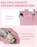 Wandering Nature Puffer Tote Bag with Cup Holder & Laptop Compartment & Trolley Sleeve for Travel, Work, Nurse, Women