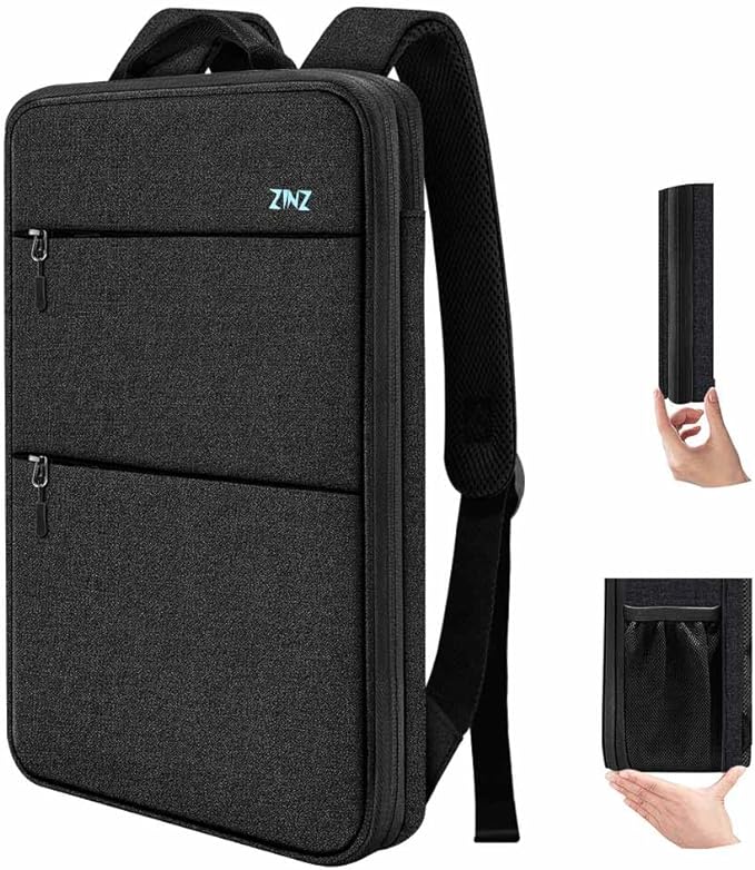 ZINZ Slim & Expandable Laptop Backpack 15 15.6 16 Inch Case, Water Resistant Travel Backpack Compatible with MacBook Pro/Neo 16" 15", Dell XPS 15 16 and Most 15" 15.6" 16" Notebooks，B04K01