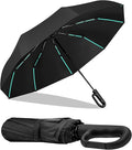 42-Inch Extra Large Umbrella for 2-3 People, Windproof Automatic Open/Close with Carabiner Handle, UPF 99+ UV Protection Folding Travel Umbrella for Rain and Sun