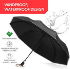 Repel Windproof Travel Umbrella - Compact & Withstands Winds up to 100MPH , Strongest Premium Auto Folding Umbrella for Rain and Sun - Durable, Light & Portable for Women & Men , Fits Backpack & Cars