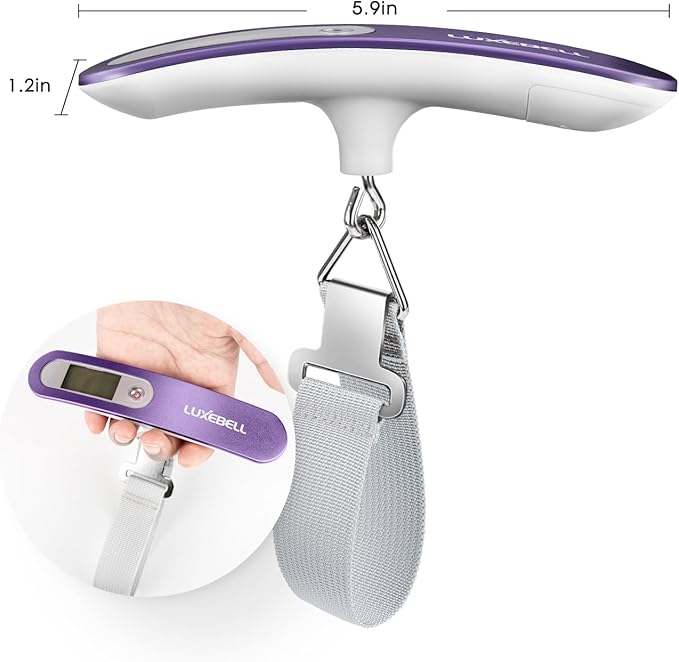Digital Luggage Scale Vacation Travel Essentials Accessories Gifts for Traveler Portable Suitcase Handheld Weight Scale 110 lbs Hanging Baggage Travel Must Haves