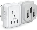 1 Pack South Africa Plug Adapter, VINTAR Foldable Type M Adapter for South Africa with 2 AC Outlets 3 USB Ports(2 USB C), Africa Travel Essentials for US to South Africa Namibia Nepal Malaysi