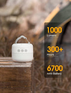 ZMNT LED Camping Lantern Rechargeable 1000LM, Up to 300H Running Time Camping Tent Light, 6700mAh Emergency Light for Hurricane, Power Outages, Home, Hiking, Water-Resistant