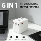 EP 85W Universal Travel Adapter, International Power Adapter with 3 USB-C & 2 USB-A Ports, Worldwide Plug Adaptor Wall Charger, Travel Essentials for US/CA/EU/UK/AU/JP ＆ 150+ Countries (Type C/G/A/I)