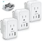3 Pack South Africa Travel Plug Adapter, VINTAR Foldable Type M Adapter with 2 AC Outlets 3 USB Ports(2 USB C), Africa Travel Essentials for US to South Africa Namibia Nepal Malaysi