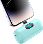 Mini Portable Charger for iPhone,5000mAh PD Fast Charging Battery Pack,LCD Display Cute Power Bank Portable Phone Charger for iPhone 14/14 Pro Max/13/13 Pro/12 Pro/11/XS/XR/X/8/7/6 (Green)