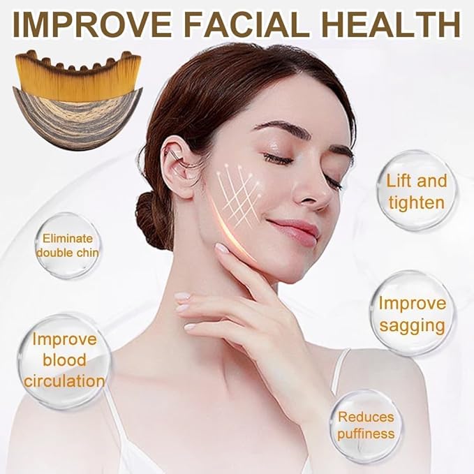 Lymphatic Contour Face Brush, Lymphatic Drainage Massager for Face, Reduce Puffiness and Enhance Skin Radiance,Ergonomically Designed to Fit The Skin Precisely and Relieve Fatigue with Travel Case