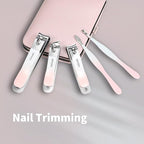 Manicure Set, 10 pcs High-Carbon Steel Nail Clippers Set, Portable Mini Manicure and Pedicure Kit, Travel Grooming Nail Kit with Leather Bag for Men and Women
